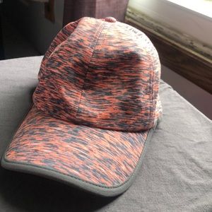Orange and gray workout hat